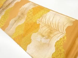 切り嵌め風古典柄模様織出し袋帯